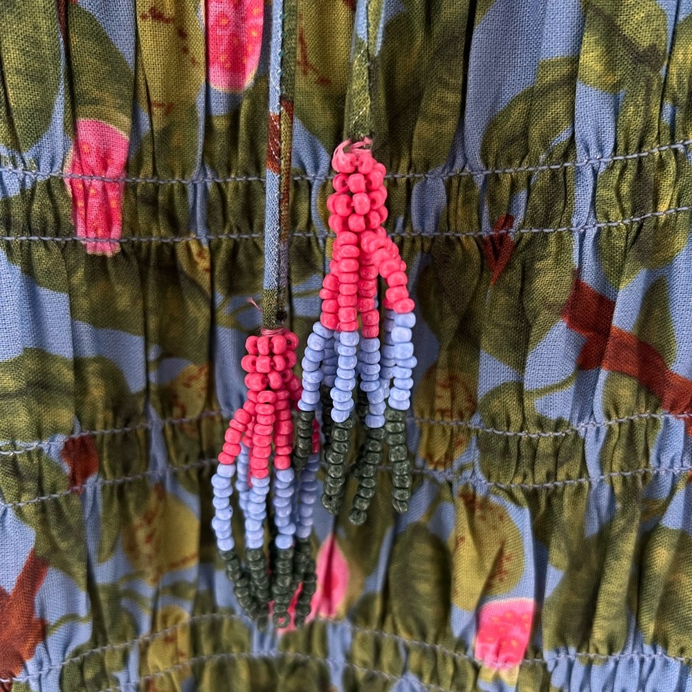 Anthropologie Green Floral Midi Dress - Picture 9 of 9